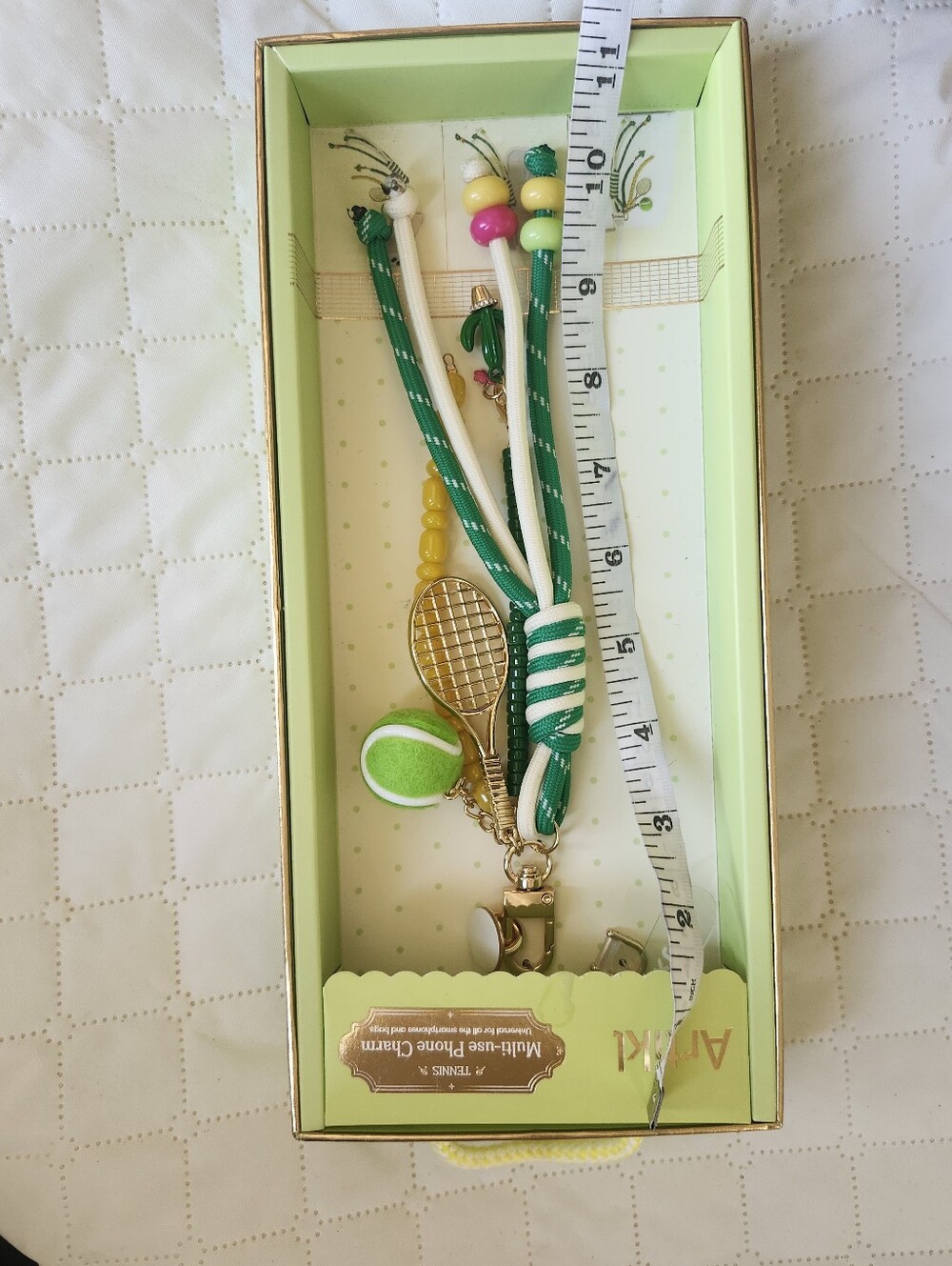 Tennis Charm Phone Keychain/ Bag Charm- Green - Picture 4 of 10
